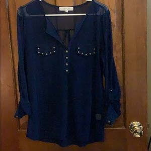 Sheer blue blouse